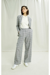 Adalee Checked Trouser Grey Check